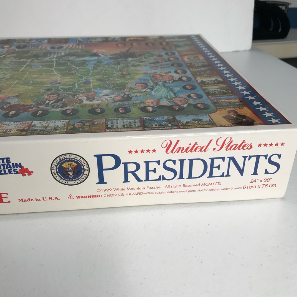 NEW White Mountain Puzzle 1000 PC US Presidents Historical Facts Jigsaw 1999 USA - Picture 5 of 10